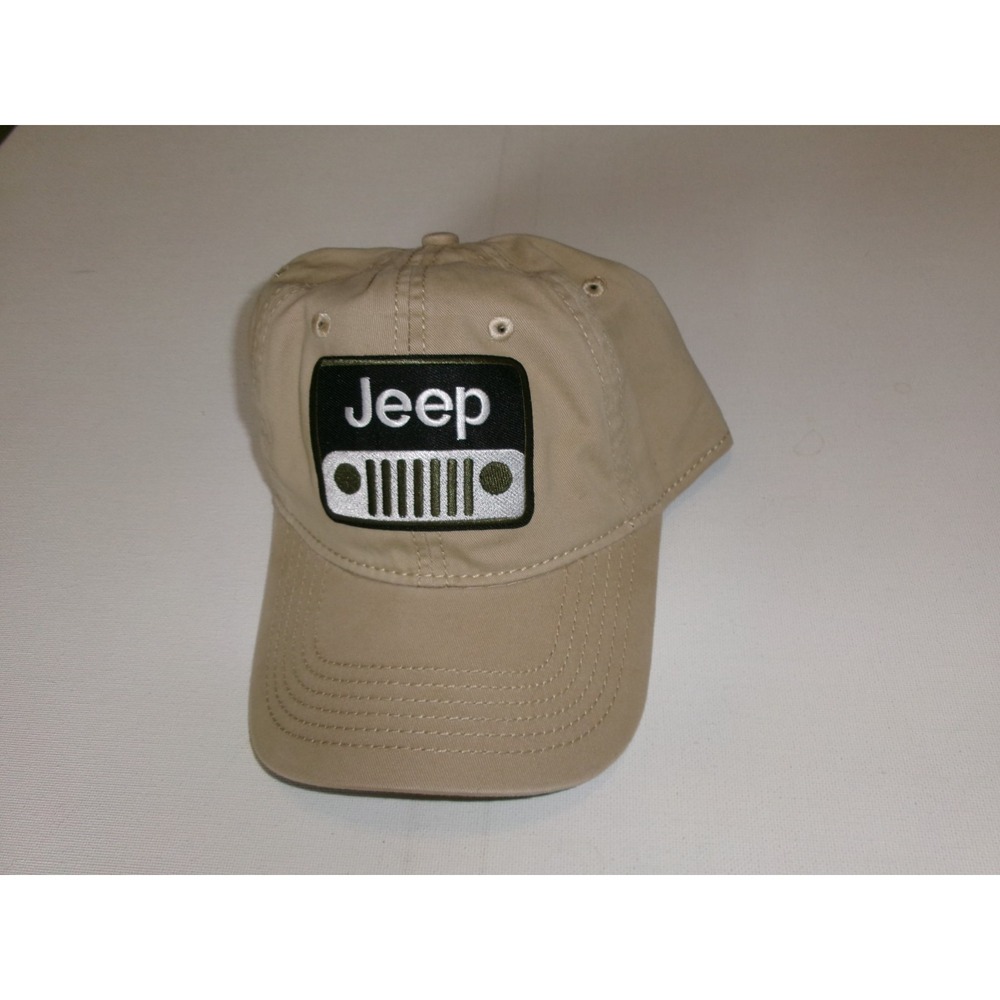 JEEP GRILL KHAKI  STRAPBACK  BEACH GOLF Y2K 00S HAT CAP VINTAGE R3